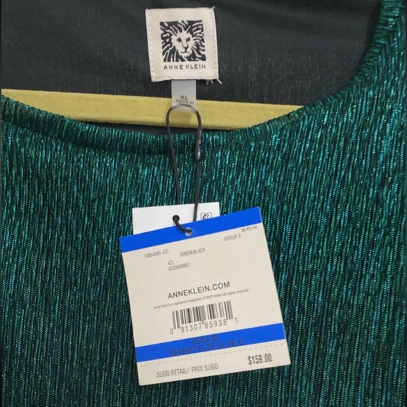 Anne Klein Teal Long Sleeve Dress - Picture 2 of 4